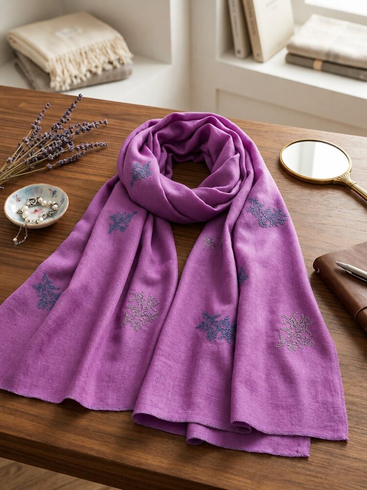 Pashtoosh lavanda con ricami